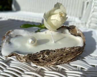 Lovely gift for a Pearl wedding anniversary 30 years. Gift box of 2 Oyster Shell|Scented Candles|Oyster shell|Soy wax candle|Christmas gift