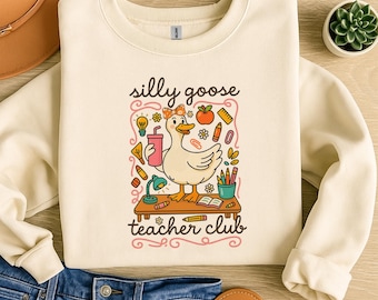Silly Goose Teacher PNG: Funny Back to School Clipart (Digital Download