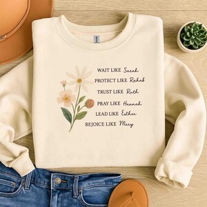 Floral Christian Shirt PNG, Women of the Bible Comfort Colors Tee Digital Download, Religious Bible Verse Shirt, Inspirational Jesus Tee