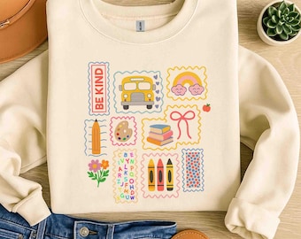 Trendy Teacher Shirt: Colorful Doodle Design (Digital Download PNG File)