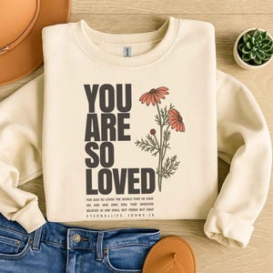 Jesus Loves You PNG, Bible Verse Shirt Design for Adults and Kids, Faith-Based Sublimation Clipart, Christian Hoodie & T-Shirt Digital File