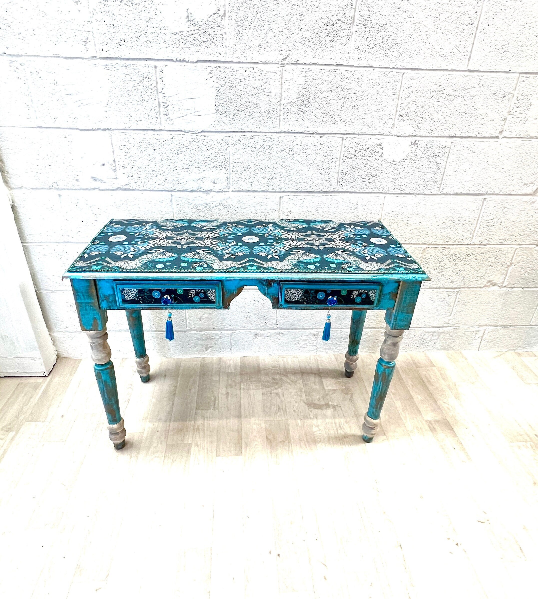 Turquoise writing desk deals