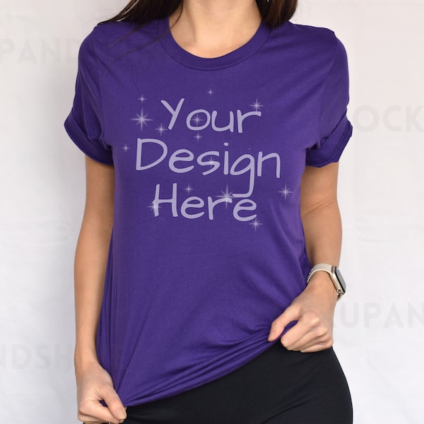 Bella Canvas 3001 Mockup, Team Purple 3001 Mockup, Bella Canvas Model Mock, Tshirt Mockup 3001, Team Purple Bella Canvas, Purple Tee Mock