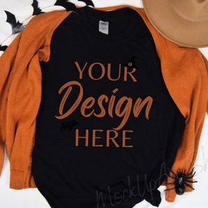 Gildan 5000 Mockup, Halloween Black Mockup 5000, Flatlay Mockup G5000, Gildan Heavy Cotton Tshirt Mock, Gildan 5000 Shirt Halloween Mock