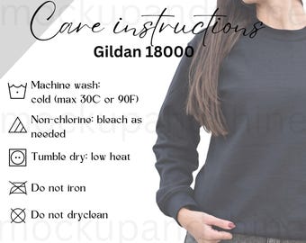 Gildan 18000 Care Instructions, G18000 Washing Instructions Chart, Sweatshirt Instructions Care, Gildan Heavy Blend, Gi18000 Instructions