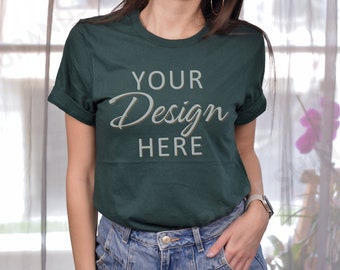 Bella Canvas 3001 Mockup, Forest 3001 Mockup, Bella Canvas Model Mock, Tshirt Mockup 3001, Forest Tee Bella Canvas, Forest 3001 Tee Mock