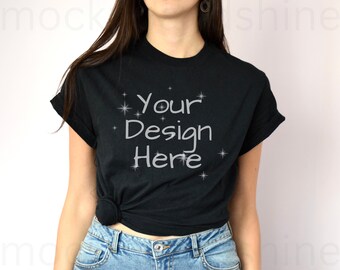 Gildan 5000 Mockup, Black T-Shirt Mock up, Model Mockup G5000, Gildan Shirt Mock ups, Heavy Cotton Tee Mock, Gi5000 Mock-ups, Gildan 5000
