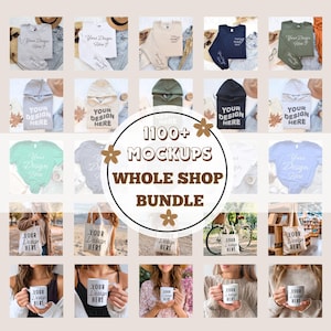 Paquete completo para tienda, Paquete completo de maquetas para tienda, Paquete Bella Canvas 3001, Paquete Gildan 18000, Paquete Gildan 5000, Pase para el paquete completo de tienda