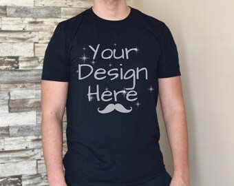 Gildan 64000 Mockup, Black Tshirt Mocks, Male Model Mockup 64000, Unisex Softstyle Shirt Men, Gildan 64000 Mockup, Black Gildan Male Mockup
