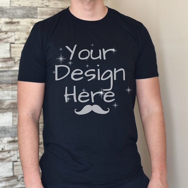 Gildan 64000 Mockup, Black Tshirt Mocks, Male Model Mockup 64000, Unisex Softstyle Shirt Men, Gildan 64000 Mockup, Black Gildan Male Mockup