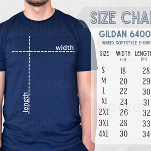 Gildan 64000 Size Chart, Gildan 64000 T-shirt Size Chart, Gildan Unisex Softstyle Tee Size Chart, Gi64000 Size Charts, G64000 Tshirt Chart