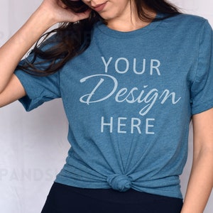 Bella Canvas 3001 Mockup, Heather Deep Teal 3001 Mockup, Bella Canvas Model Mockup, Tshirt Mockup 3001, Heather Deep Teal Bella Canvas 3001