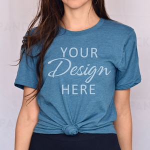 Bella Canvas 3001 Mockup, Heather Deep Teal 3001 Mockup, Bella Canvas Model Mockup, Tshirt Mockup 3001, Heather Deep Teal Bella Canvas 3001