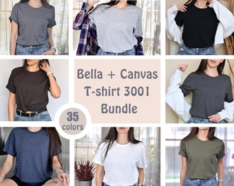 Bella Canvas 3001 Bundle, Bella Canvas Model Mockup Mega Bundle, Multiple Colors T-shirt Mockups, 3001 Tee Mock-up Bundle, Lifestyle Mockup