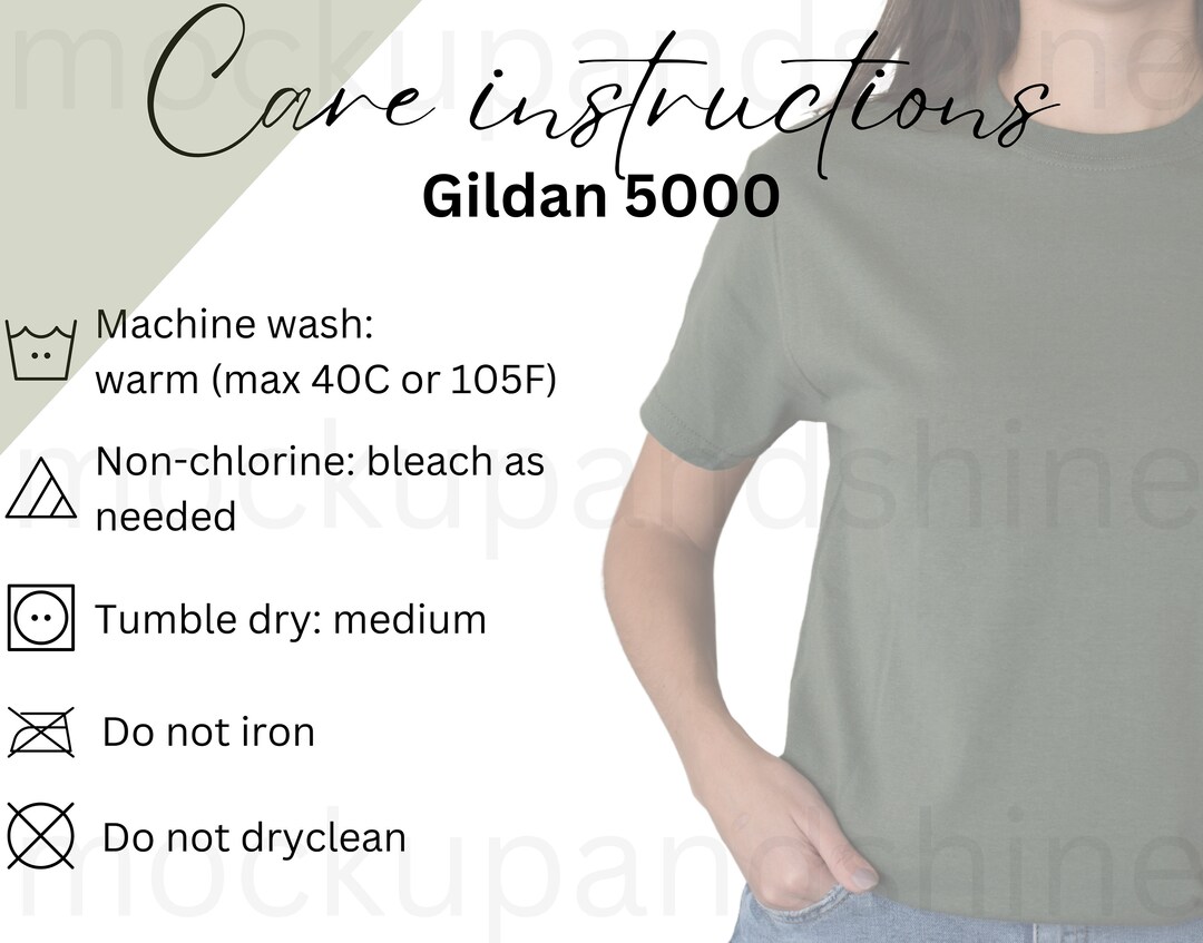 Gildan 5000 Care Instructions, G5000 Washing Instructions Chart, Gildan