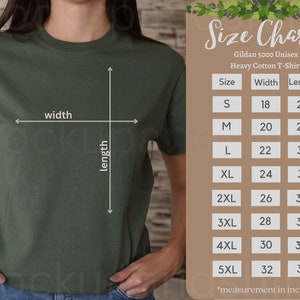 Gildan 5000 Size Chart, Gildan 5000 T-shirt Size Chart, Gildan Unisex Heavy Cotton Tee Size Chart, Gi5000 Size Charts, G5000 Tshirts