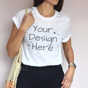 Bella Canvas 3001 White Mockup, White T-Shirt Mock, Model Mockup 3001, Bella Canvas Mocks, White Tshirt Mockup, White Tee Bella Canvas 3001