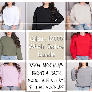 Gildan 18000 Mockup Bundle, Whole Section 18000 Mockup Bundle, Gildan Crewneck Pack, Gildan 18000 Bundle, Gildan Sweatshirts Entire Bundle