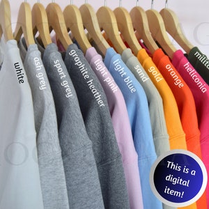Carta de colores Gildan 18000, Carta de colores de mezcla pesada unisex de cuello redondo, Carta de colores múltiples, Carta de sudaderas colgantes, Colores de suéter Gilden
