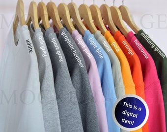 Gildan 18000 Color Chart, Crewneck Unisex Heavy Blend Color Chart, Multiple Colors Chart, Hanging Sweatshirts Chart, Gilden Sweater Colors