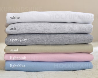 Gildan 18000 Color Chart, Bluza z okrągłym dekoltem Unisex Heavy Blend Color Chart, Light Color Chart, White Ash Sport Gray Sand Light Pink Blue Colors Mock