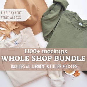Whole Shop Bundle Pass | Bella Canvas 3001 Bundle | Gildan 18000 Bundle | Real Model Mockups | Flat Lay Mockup | Entire Shop Lifetime Access