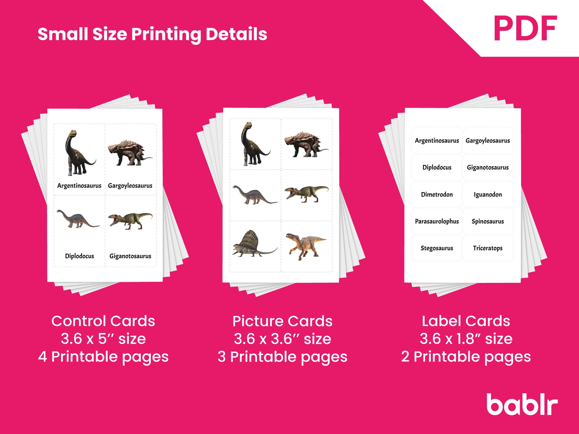 Dinosaurs • Editable Montessori Cards • PDF Printable Toddler ...