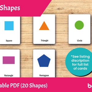 2D Shapes • Editable Montessori Cards • PDF Printable Toddler ...