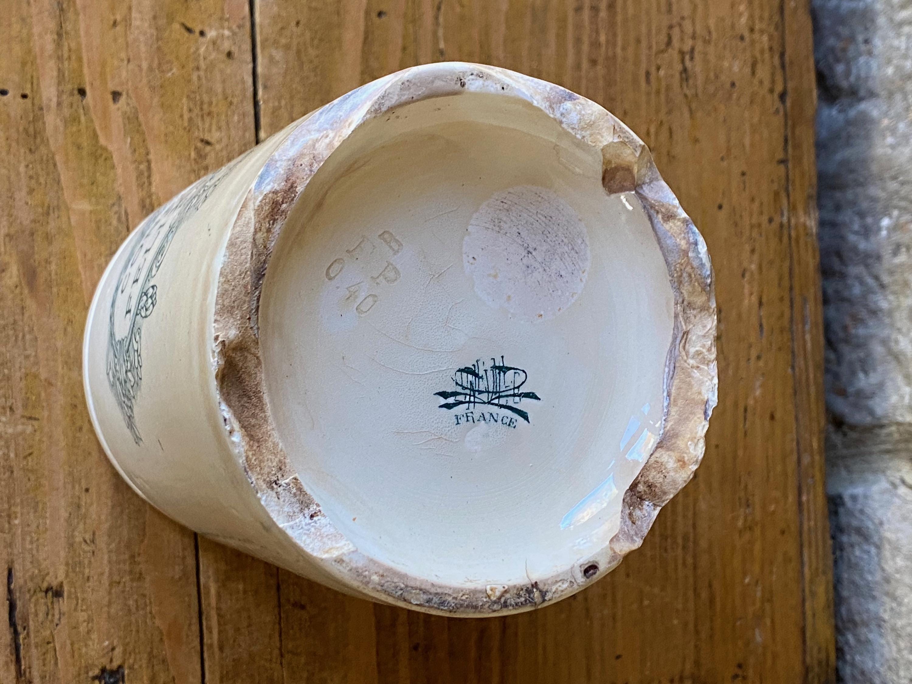 フランスアンティークコンフィチュールポット：KGリュネヴィル・テール