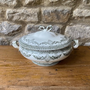 Faiencerie Clairefontaine model 'Antoinette' Terre de Fer Soupiere/Legumier from Leon Graves