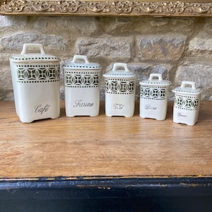 Set mit 5 Vintage französischen Vorratsdosen