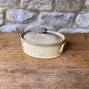 Antique French Stoneware Tureen: Oval Terrine Paté Dish, Farmhouse Kitchen Decor