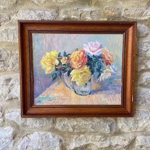 Original Oil on Board of a bouquet of Roses