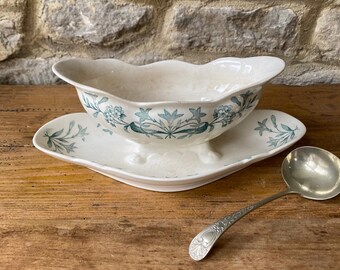 Porcelaine from Longchamp model &#39;Lilas&#39; sauceboat Terre de Fer
