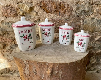 Set of 4 Vintage French Storage Jars