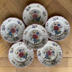 Set of 6 side plates Sarreguemines Digoin &#39;Agreste&#39;