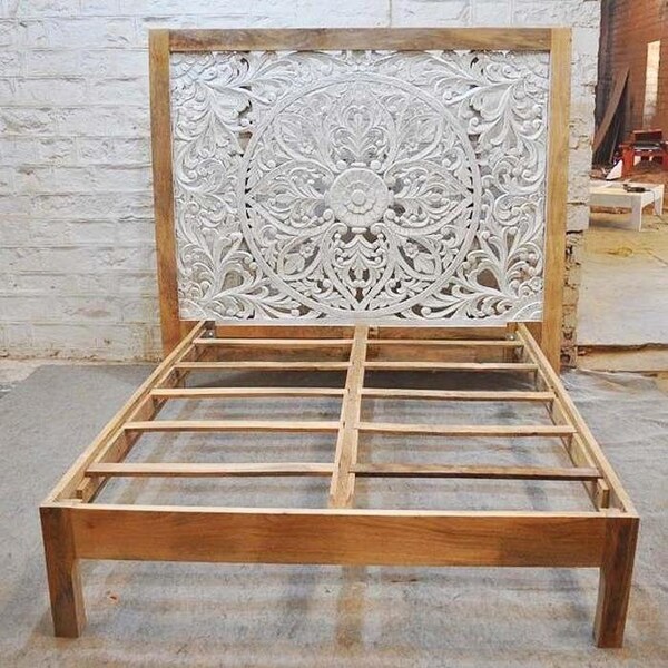 Carved Wood Headboard Etsy