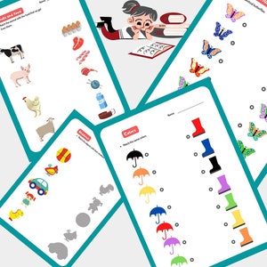 19 sheets with Montessori Matching Games. Logical exercises.