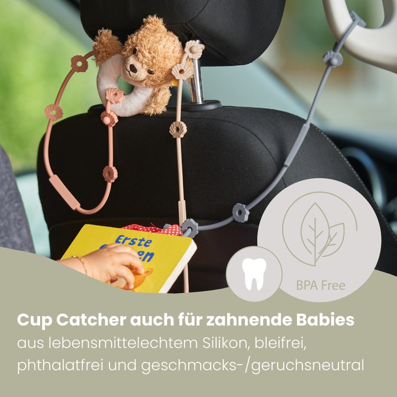 Perfekt für Babys die gerne ihren Schnuller oder das Spielzeug auf den Boden werfen Schnullerkette aus Silikon .2er-Pack Bild 4