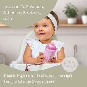 Perfekt für Babys die gerne ihren Schnuller oder das Spielzeug auf den Boden werfen Schnullerkette aus Silikon .2er-Pack Bild 5