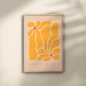 Santa Marta Flower Market Print: Retro Botanical Wall Art