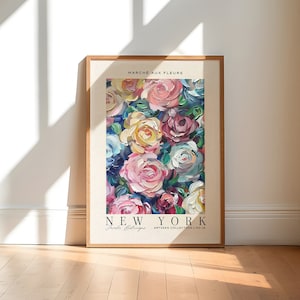 New York Flower Market Poster | New York Flower Market Print | Boho Floral Home Decor | Bohemian Art | Boho Flower Market | Decor | Dorm