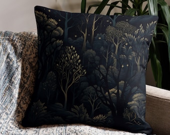 Dark forest Botanical Pillow | Forestcore | Floral Botanical Throw Pillow |Botanical Print Pillow | Decorative Pillows | Cottagecore Pillow