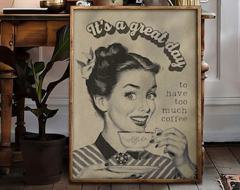 Grandpacore - 1950s Retro Coffee Print: Vintage Kitchen Poster