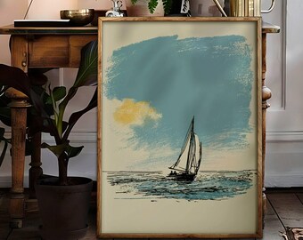 Playroom Wall Art | Sailboat Print | Nautical Decor | Ocean Nursery Decor | Nursery Wall Art | Boy Nursery Decor Nursery Wall Art