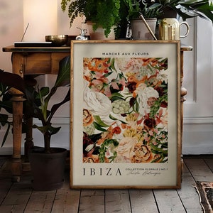 Ibiza Flower Market Poster | Boho Ibiza Flower Market Print | Floral Decor for Your Home | Bohemian Art | Boho Flower Market Print | Decor