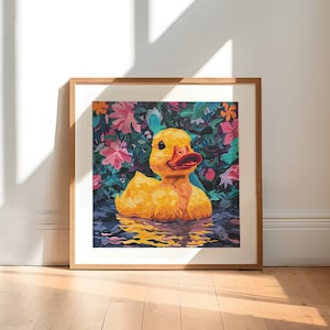 Rubber Duckie | Bathroom Wall Art | bathroom art | Maximalist Wall Art | Nursery Decor | trendy wall art | Bathroom Wall Decor