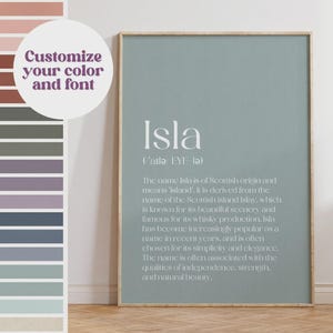Letrero personalizado enmarcado con nombre de bebé / Significado del nombre del bebé / Definición de nombre personalizada / Arte mural para habitación de recién nacido / Regalo para futuros padres