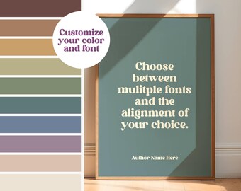 Custom Quote Print | Modern Boho Wall Art | Earthy Olive Green Decor | Personalized Wedding Gift | Anniversary Gift | Housewarming Gift