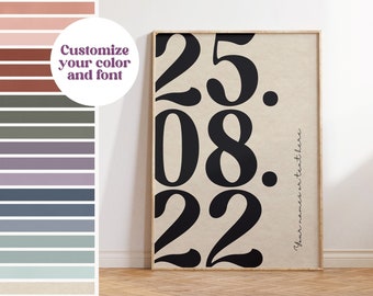 Custom Date Print: Anniversary, Newborn, Valentine's Day Wall Art